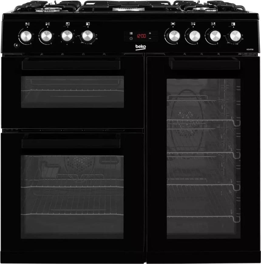 Beko KDVF90K 90cm Dual Fuel Range Cooker - Black