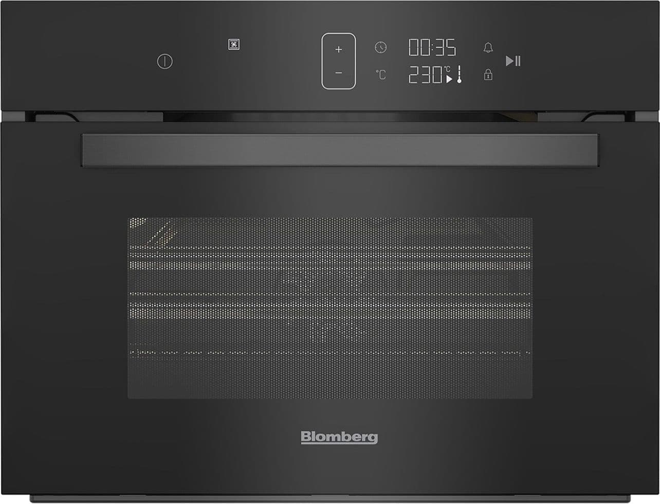 Blomberg ROKW8370B 45cm Built-In Compact Oven with Microwave – Black Glass